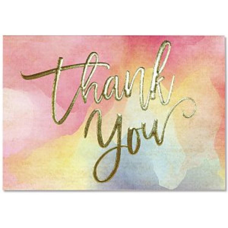 Thank you note watercolour sunset