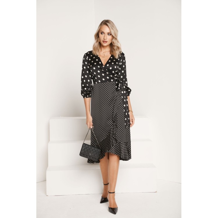 Tia Black & White spot dress