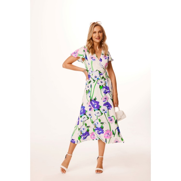 Tia Faux wrap floral dress