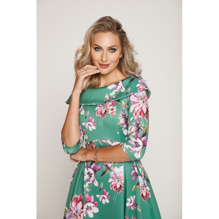 Tia Floral Bardot neck dress