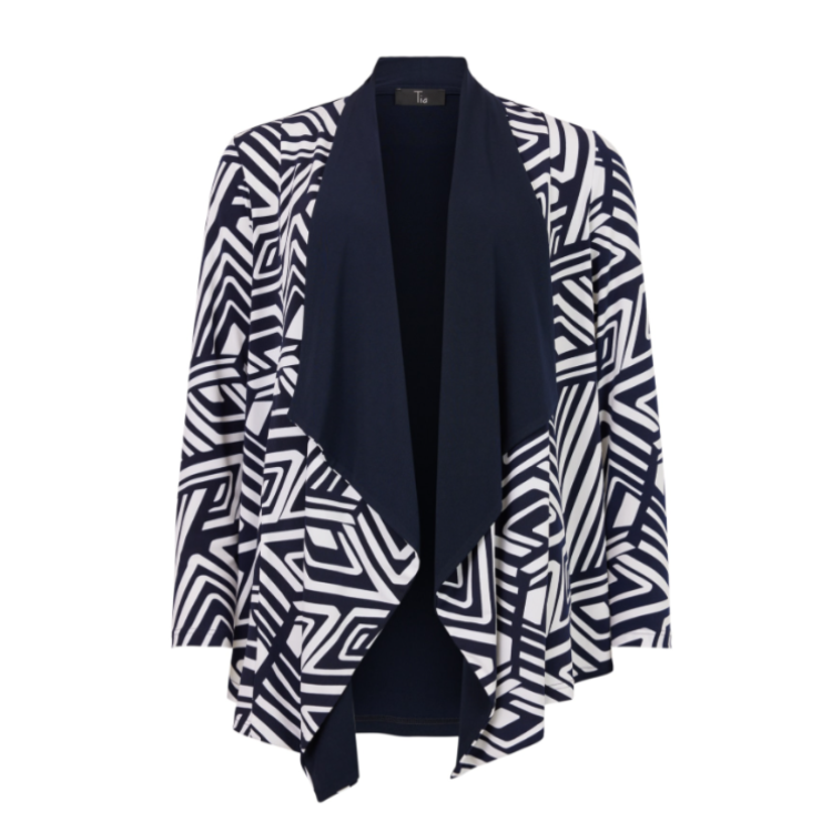 Tia navy & white waterfall jacket