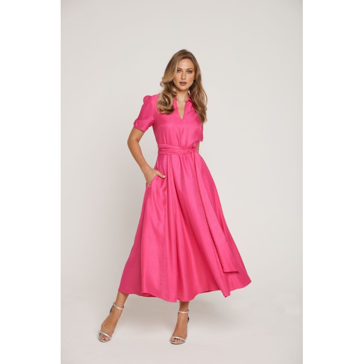 Tia pink fit & flare dress