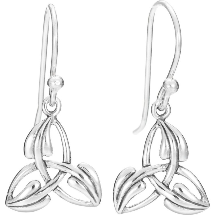 Toucan Celtic trinity Knot Earrings with Leaf Overlay 5861