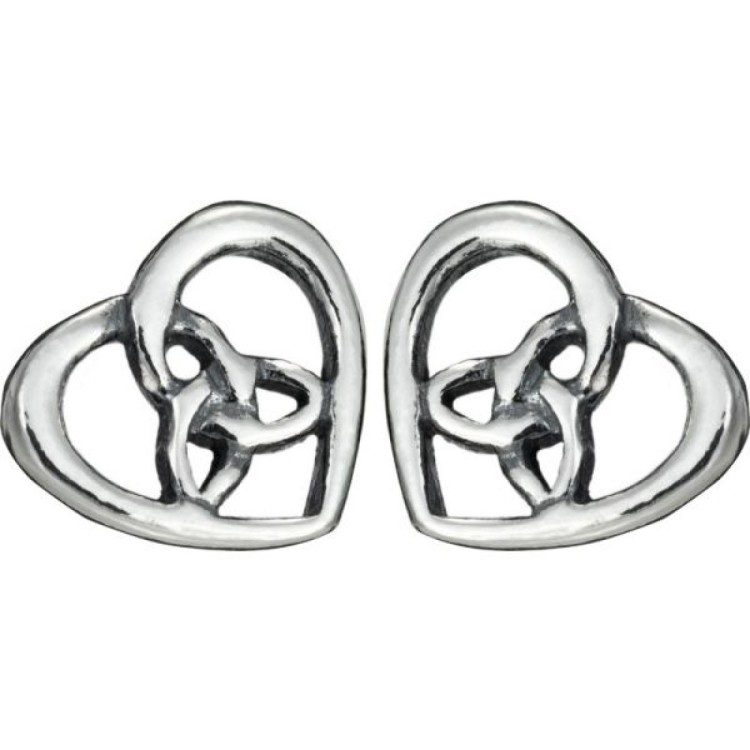Toucan Celtic triskelle heart stud earring