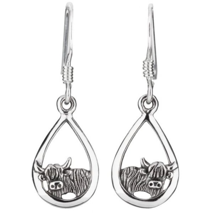 Toucan Highland cow earrings.5918
