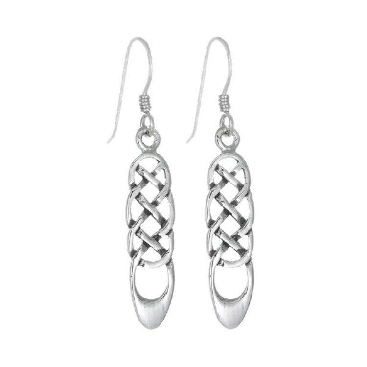 Toucan Sterling Silver Long Celtic Weave Earring 5352