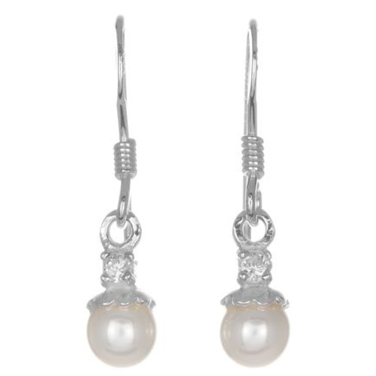 Toucan Sterling Silver Pearl & Stone Drop Earring 5574