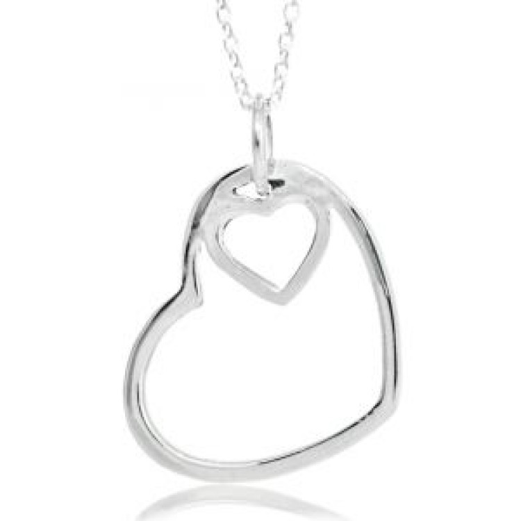 Toucan Twin heart pendant