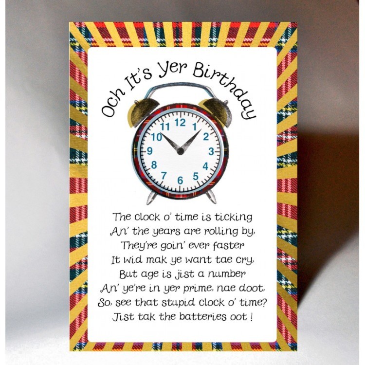 Wee wishes och its yer birthday clock