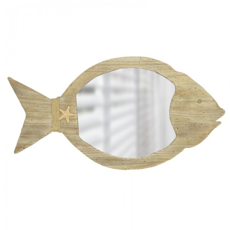 Wood fish mirror