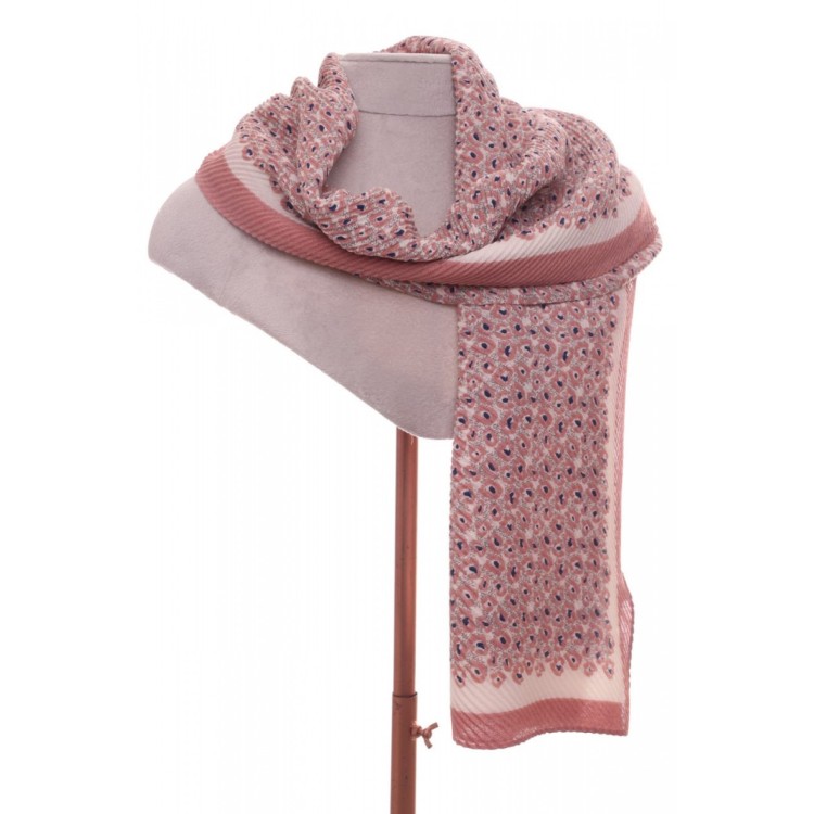 Zelly pink pleated scarf 